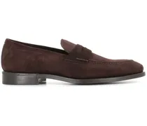 penny-slot suede loafers
