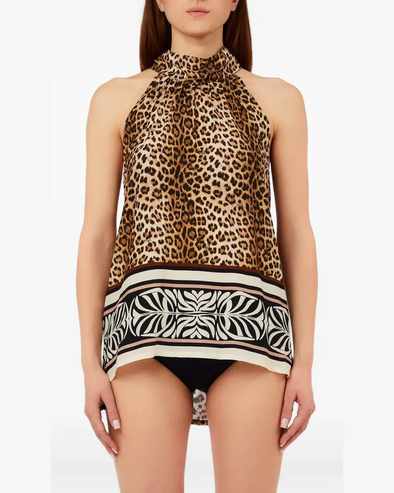 Liu Jo tie neck animal top - Nude Nude
