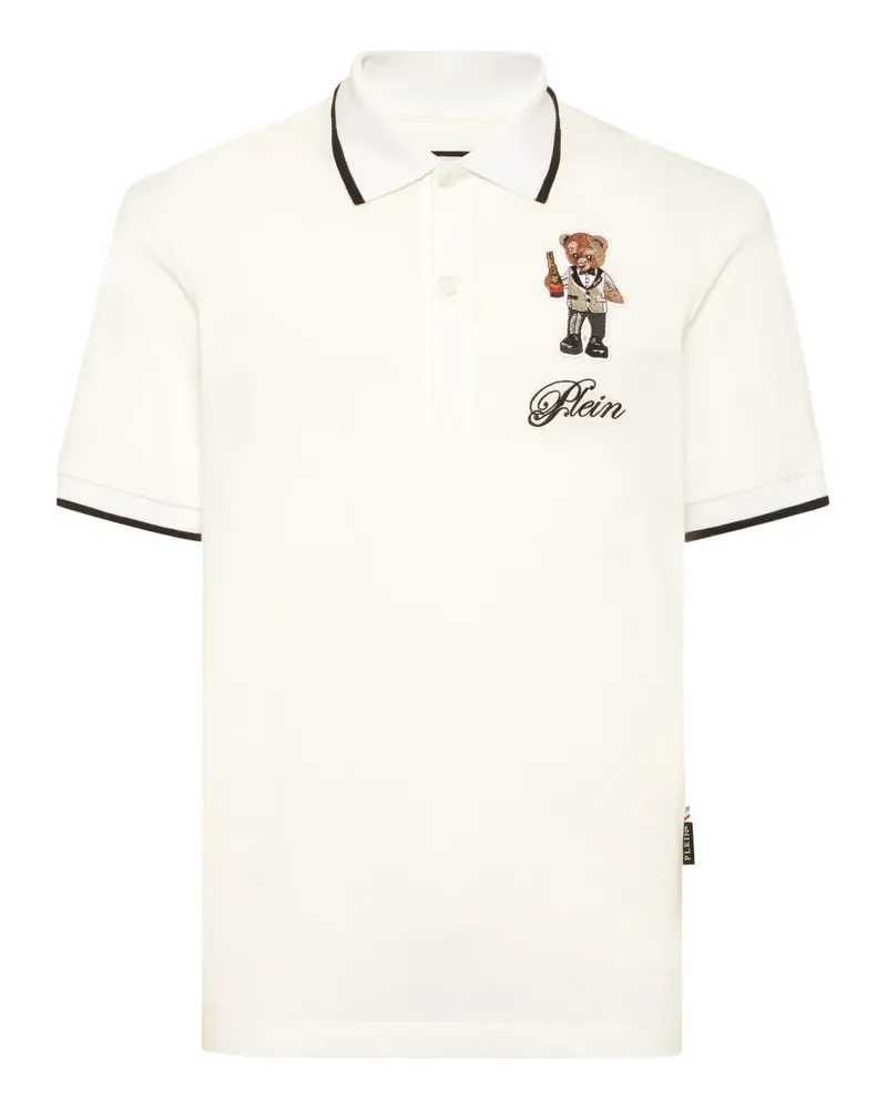 Philipp Plein Poloshirt mit Teddy-Print - Weiß Weiß