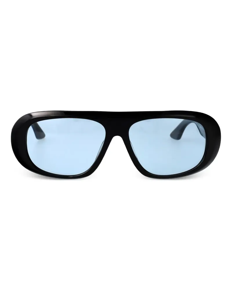 GCDS Sonnenbrille mit ovalem Gestell - Schwarz Schwarz