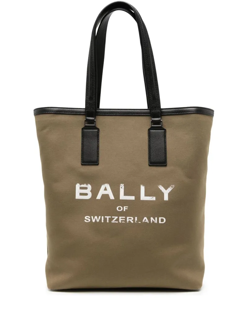 Bally Shopper mit Logo-Print - Grün Grün