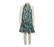 ruffled-hem mini dress - Blau