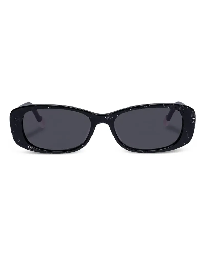 Le Specs Sonnenbrille mit eckigem Gestell - Schwarz Schwarz