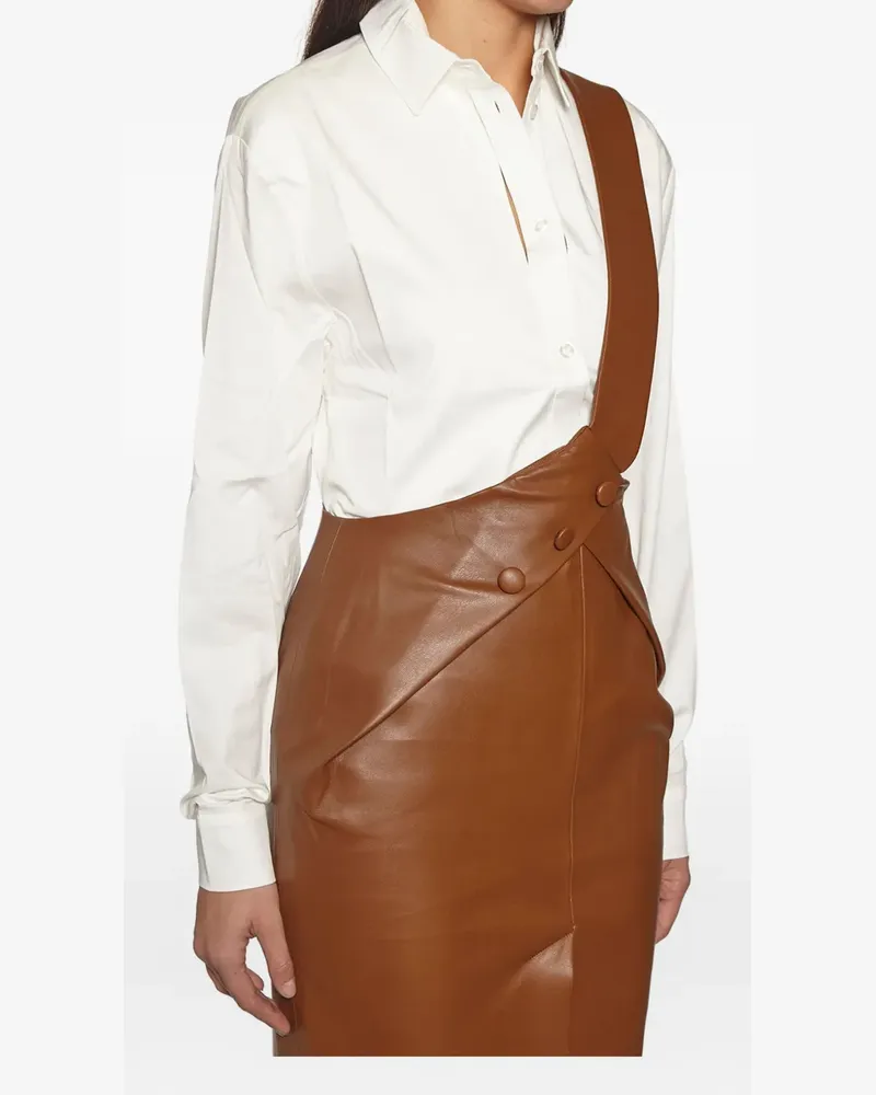 MATÉRIEL shoulder-strap fitted skirt - Braun Braun