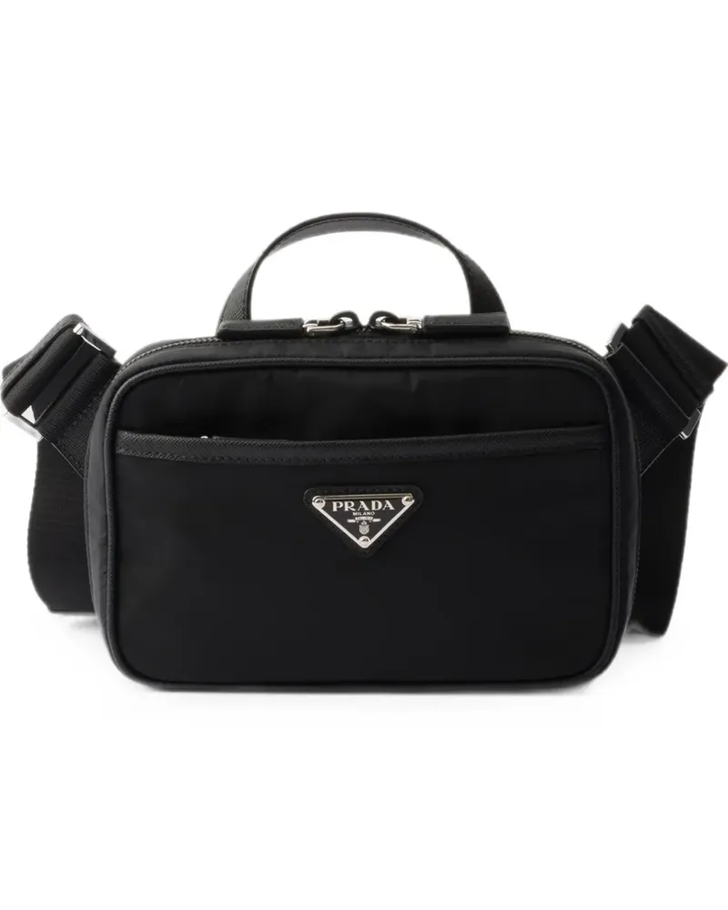 Prada Re-Nylon and Saffiano leather shoulder bag - Schwarz Schwarz