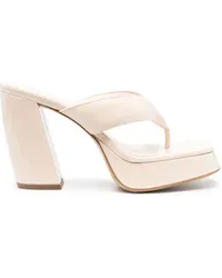 Gia Borghini Plateau-Sandalen aus Lackleder 110mm Nude