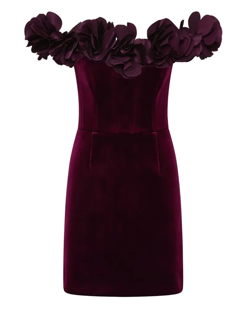Rebecca Vallance Charles Minikleid mit Rosendetail - Violett Violett