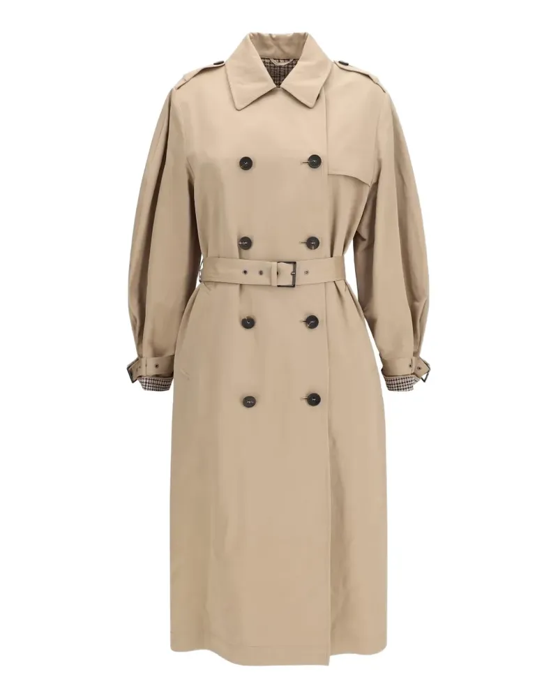 Brunello Cucinelli double-breasted belted trench coat - Nude Nude