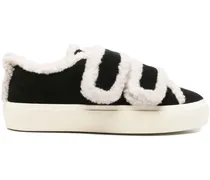 Sneakers mit Shearling-Detail - Schwarz