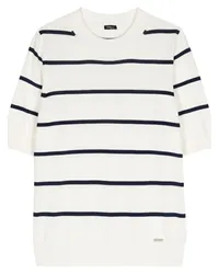 Kiton Gestreiftes T-Shirt Weiß