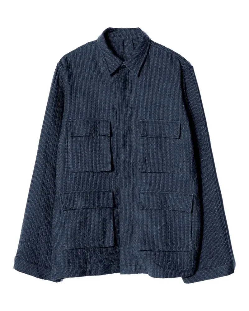 maharishi sashiko-stitch pocket shirt - Blau Blau