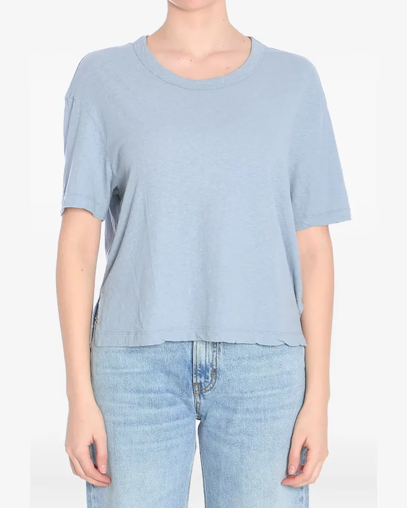 James Perse Cropped-T-Shirt - Blau Blau