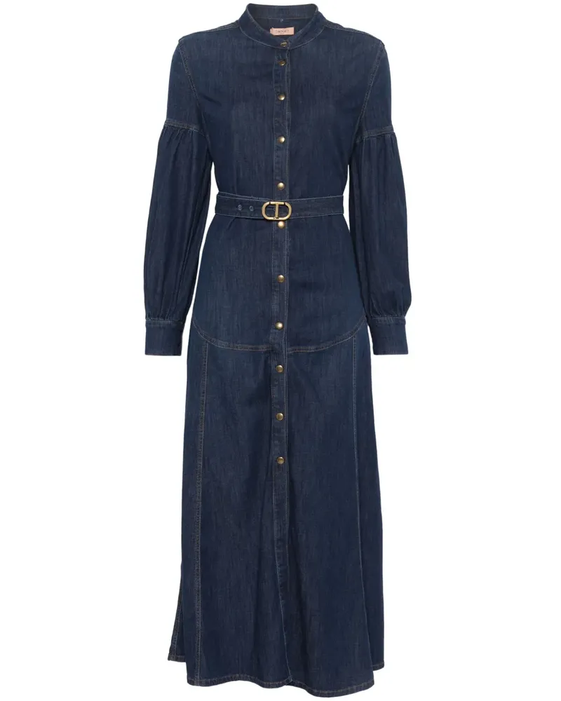 Twin-Set Langes Jeanskleid mit Gürtel - Blau Blau