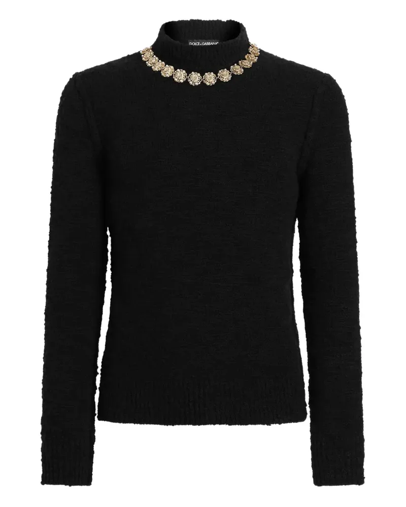Dolce & Gabbana Pullover mit verziertem Kragen - Schwarz Schwarz
