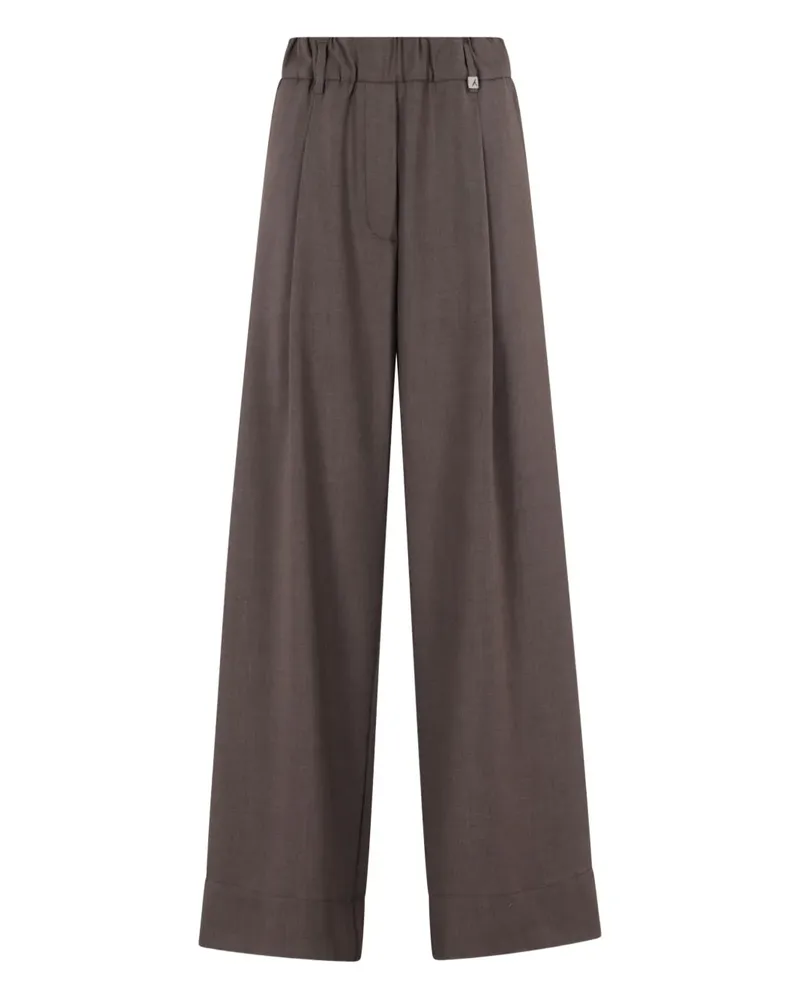 MYTHS Straight-Leg-Hose mit Falten - Braun Braun