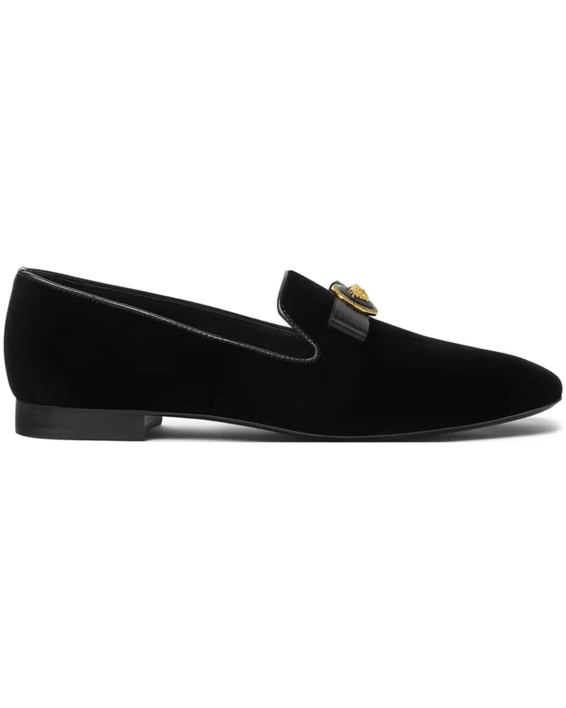 Versace Gianni Ribbon Slipper aus Samt - Schwarz Schwarz