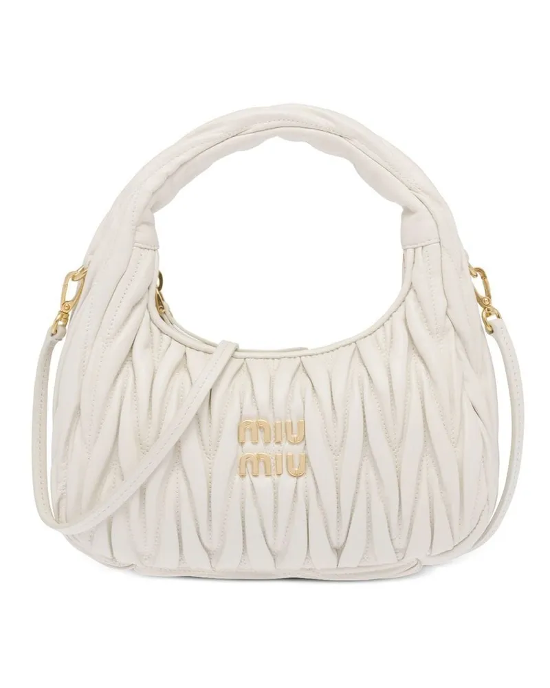 Miu Miu Mini Wander Schultertasche Weiß