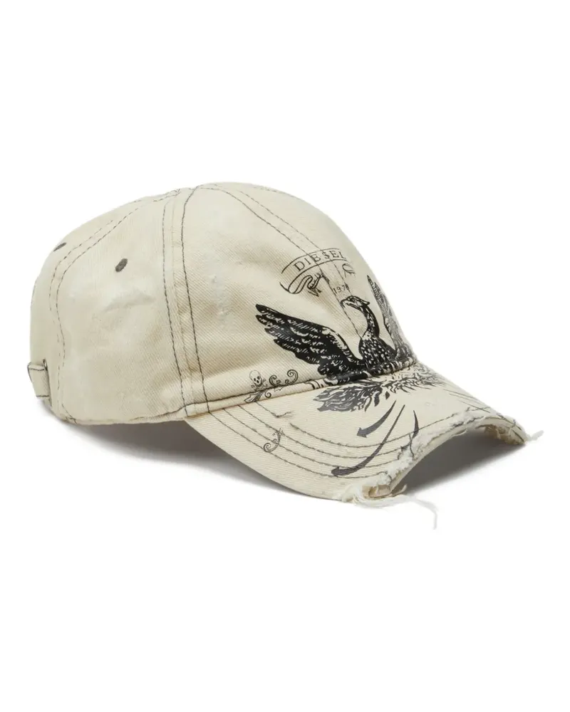 Diesel Baseballkappe im Distressed-Look - Nude Nude