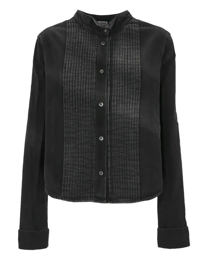 Loewe Jeanshemd mit Falten - Schwarz Schwarz