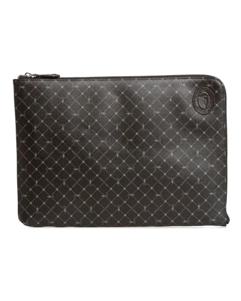 Trussardi Clutch mit Monogramm-Print - Braun Braun