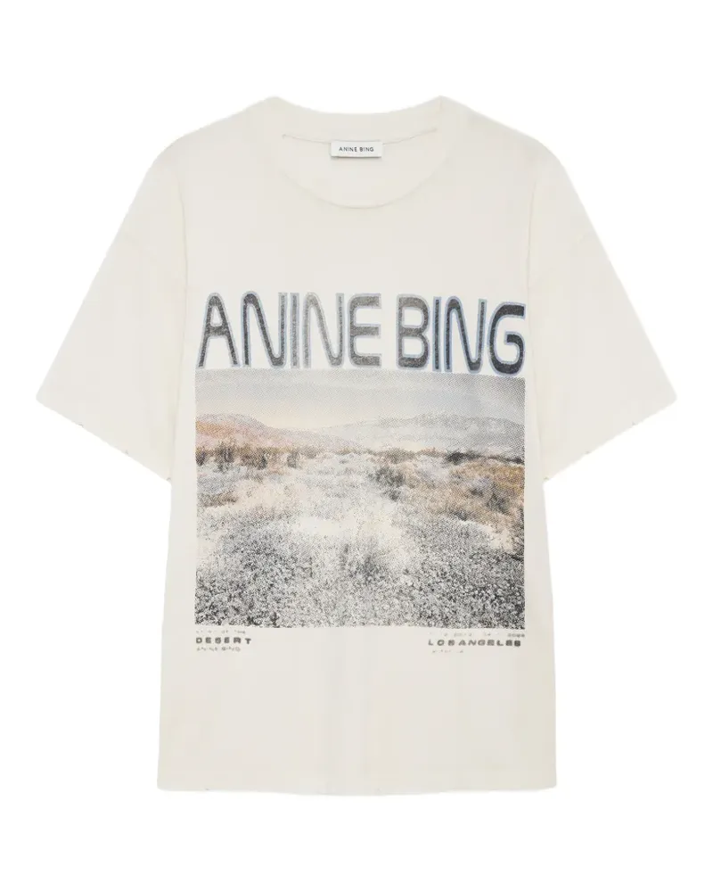 Anine Bing wildflower-graphic T-shirt - Weiß Weiß