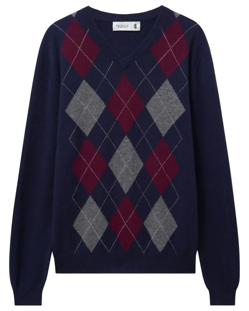 Pringle of Scotland Kaschmirpullover mit Argyle-Muster - Blau Blau