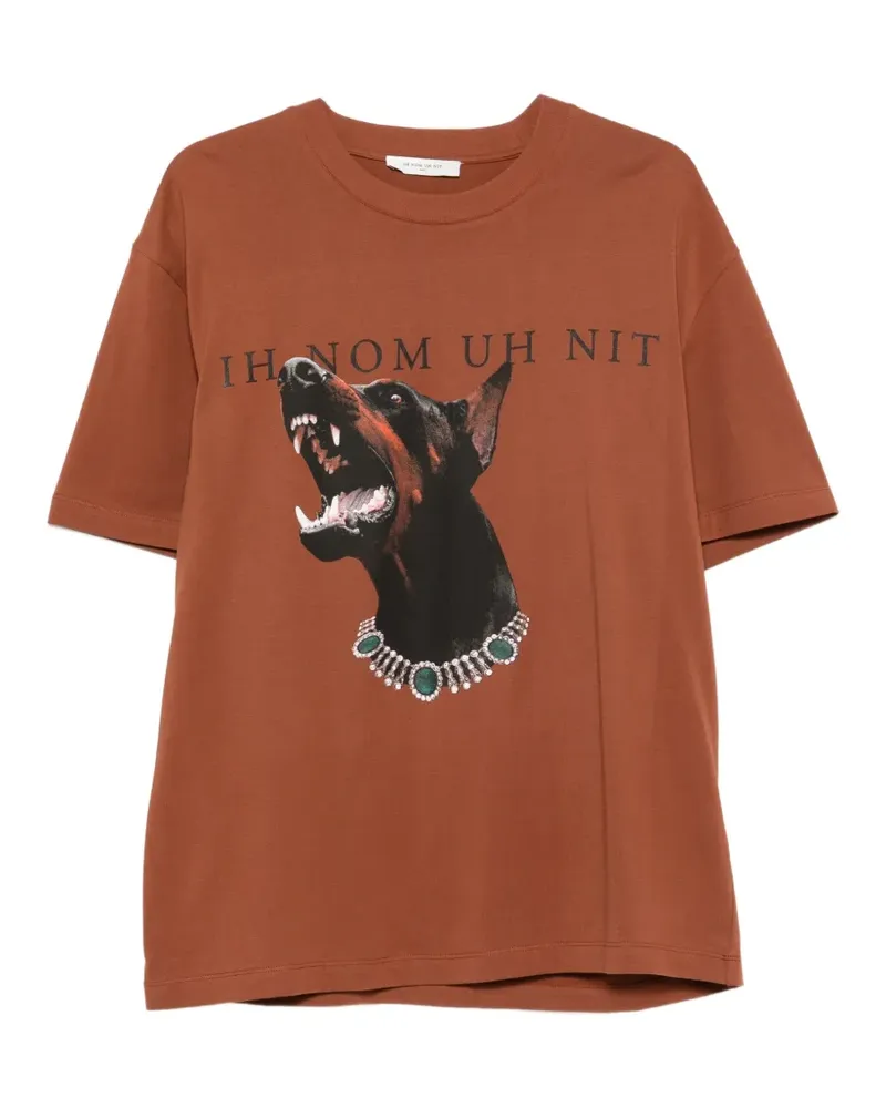 IH NOM UH NIT Dobermann T-Shirt mit grafischem Print - Orange Orange