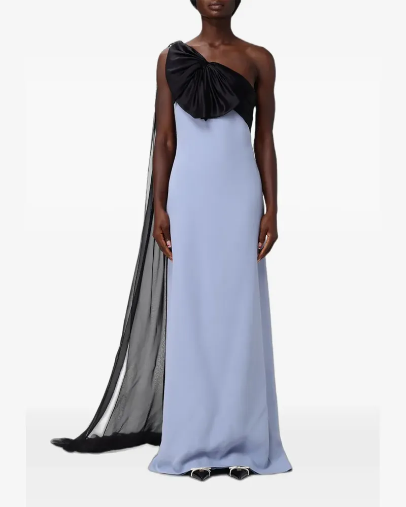 Valentino Garavani bow-detail silk-cady maxi dress - Blau Blau