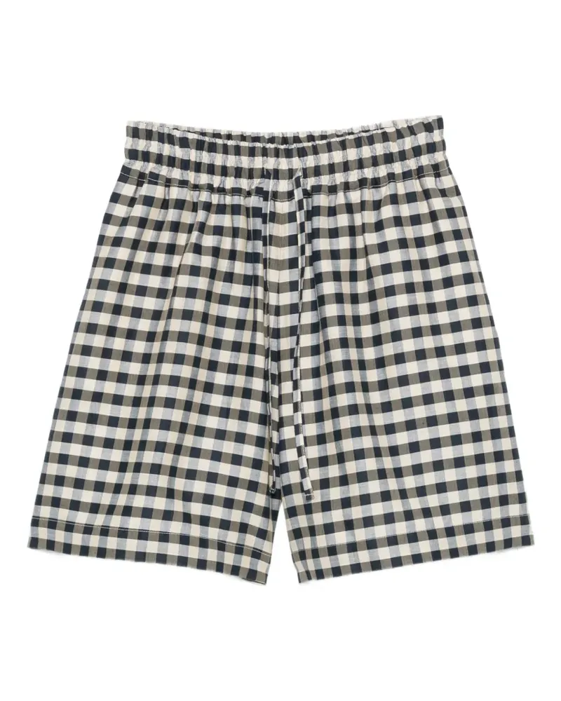 Max Mara gingham-check drawstring shorts - Blau Blau