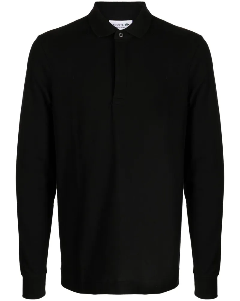 Lacoste Poloshirt mit Logo-Patch - Schwarz Schwarz