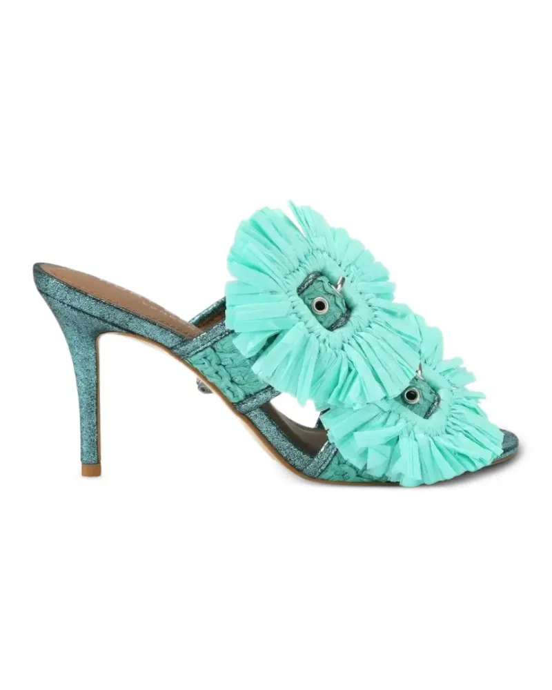 Kurt Geiger buckle-fastening fringed heeled sandals - Blau Blau