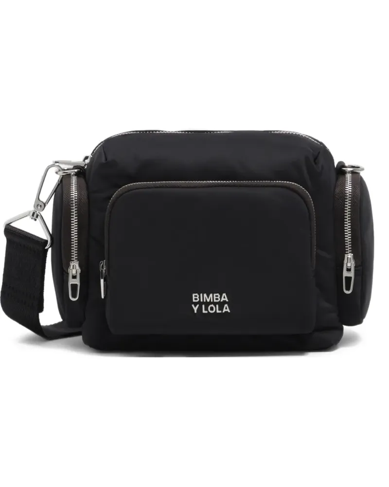 BIMBA Y LOLA Mini Schultertasche mit Logo-Detail - Schwarz Schwarz
