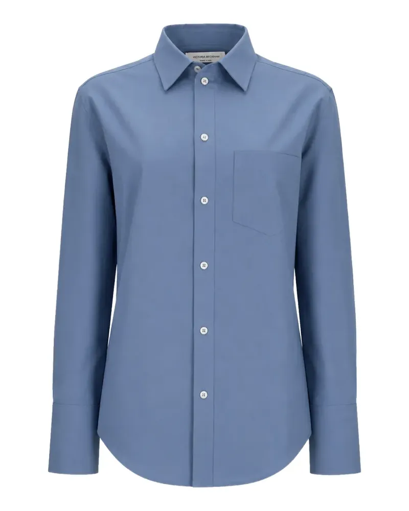 Victoria Beckham chest-pocket button-up shirt - Blau Blau