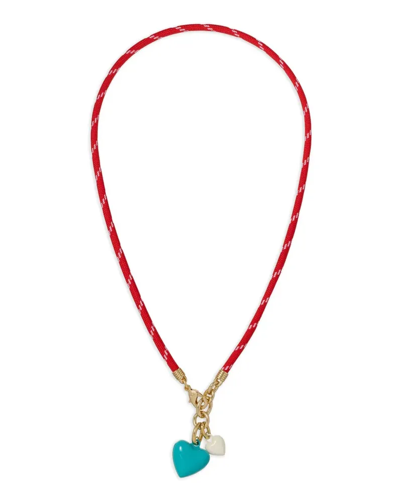 Roxanne Assoulin Happy Cord double-heart pendant necklace - Rot Rot