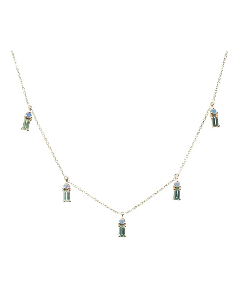 WWAKE 14kt Gelbgoldhalskette mit Turmalin Gold