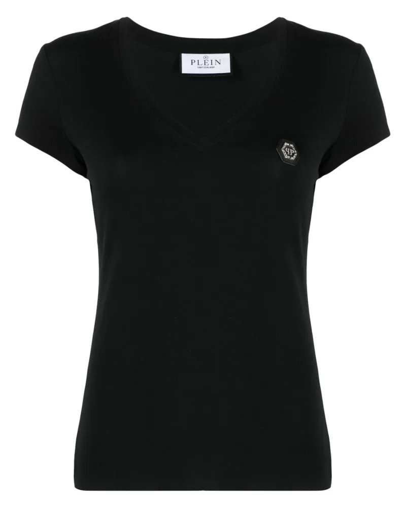 Philipp Plein T-Shirt mit V-Ausschnitt - Schwarz Schwarz