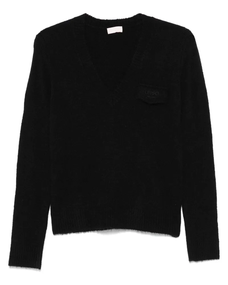 Liu Jo Pullover mit Logo-Stickerei - Schwarz Schwarz