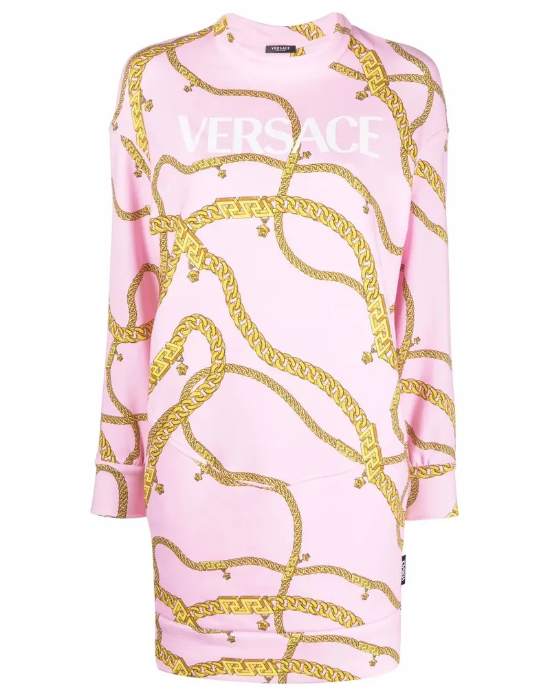 Versace Chain Pinstripe Kleid - Rosa Rosa