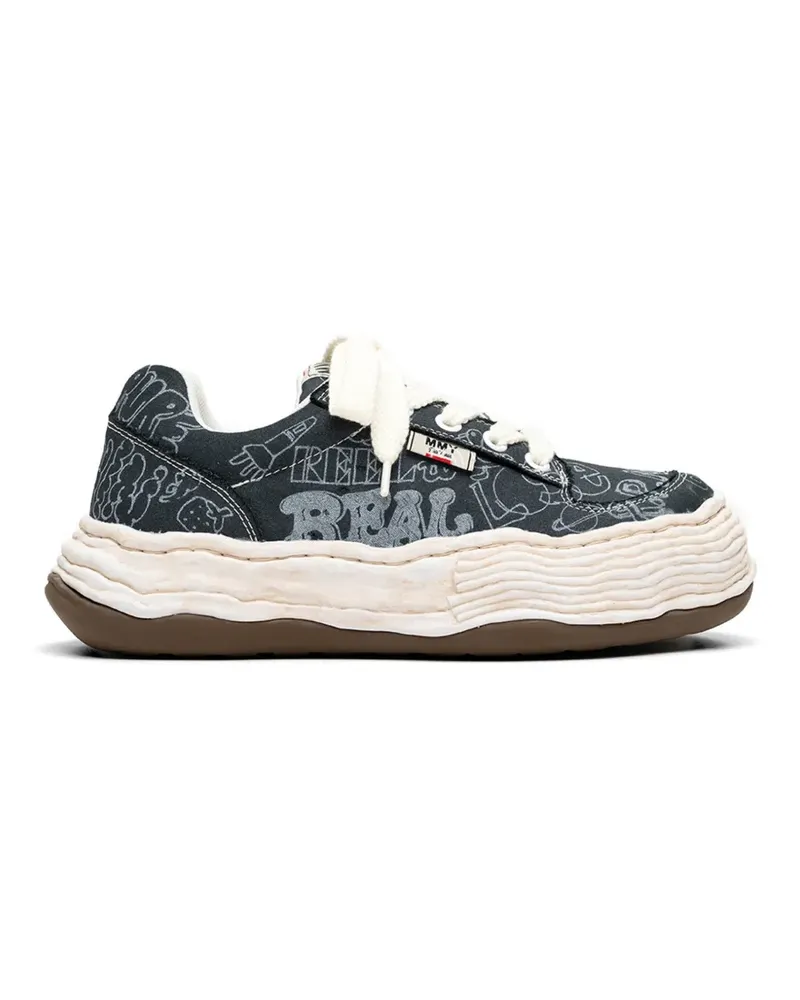 MIHARAYASUHIRO Oliver og print cotton sneakers - Grau Grau