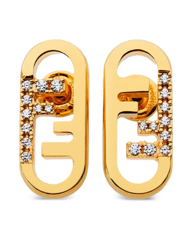 Fendi Ohrringe mit Kristallen - Gold Gold