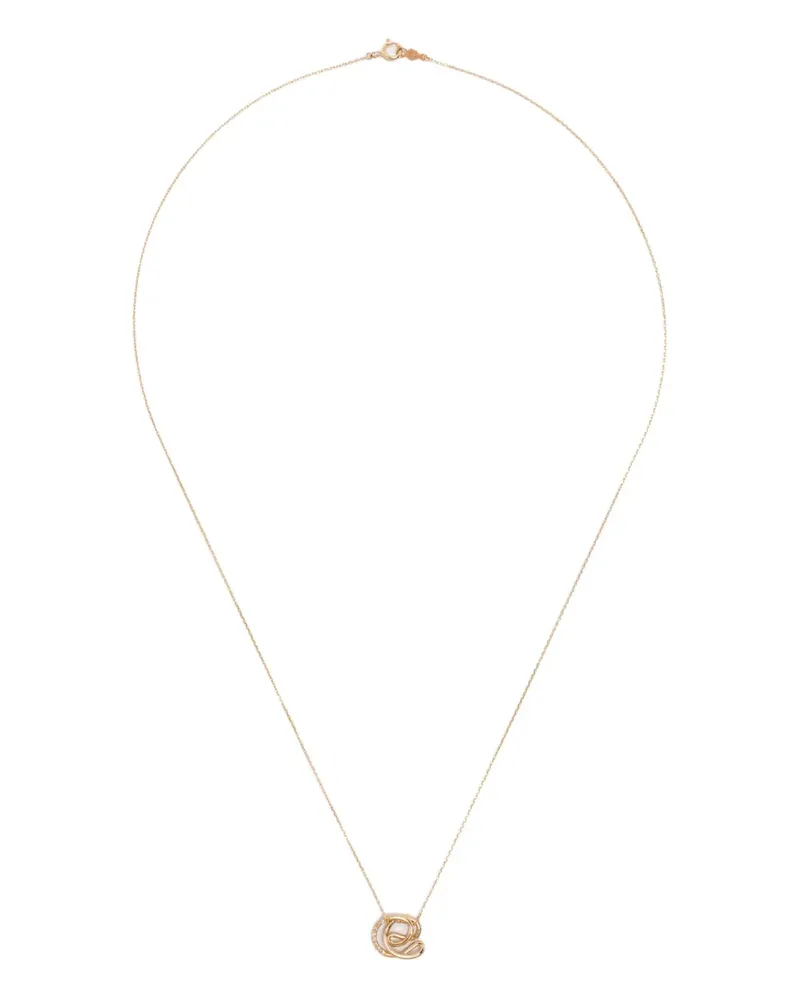 Charlotte Chesnais 18K yellow gold Letter E diamond necklace Gold