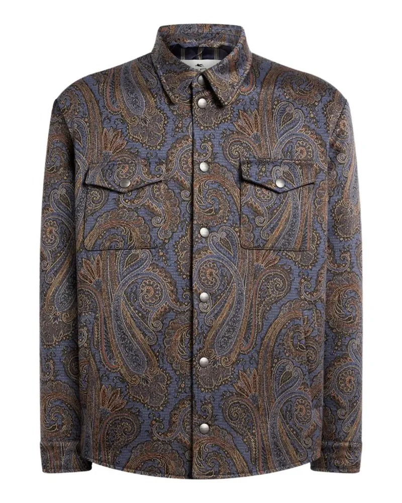 Etro Hemd aus Baumwoll-Jacquard mit Paisley-Motiv - Blau Blau