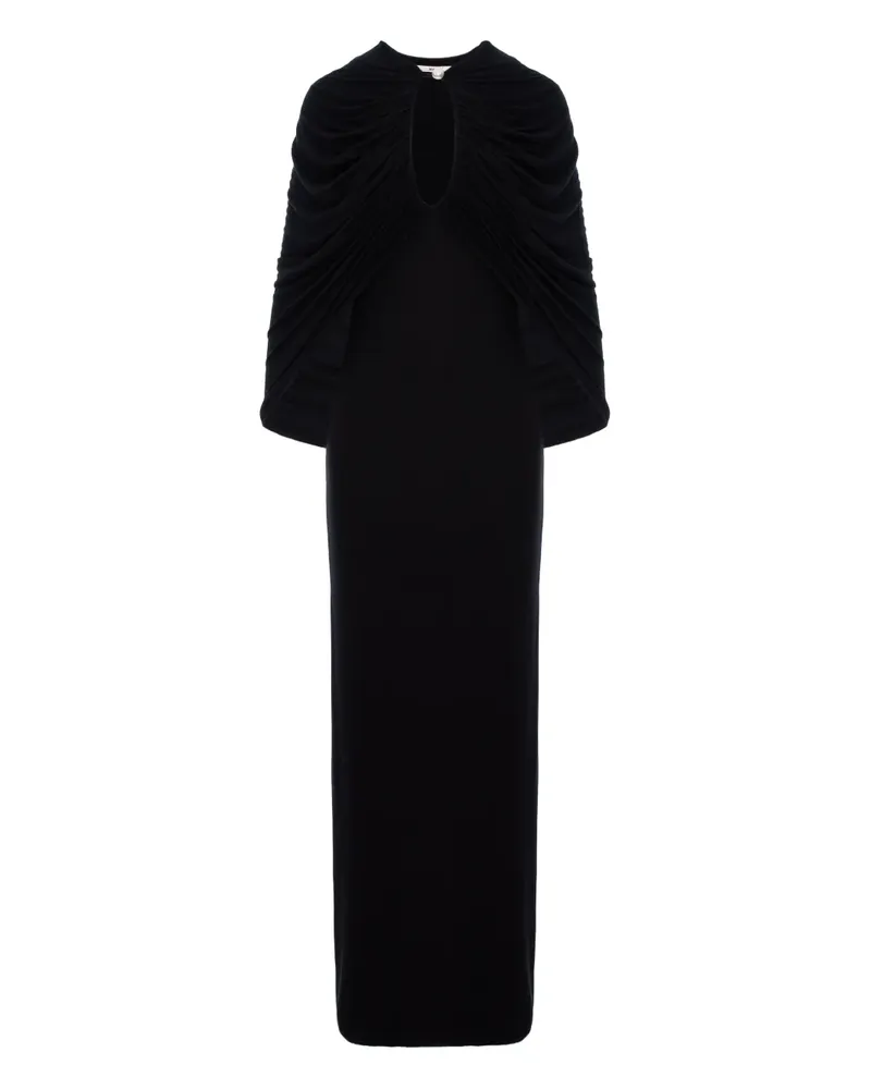 MANURÍ Kokon Kleid mit drapiertem Detail - Schwarz Schwarz