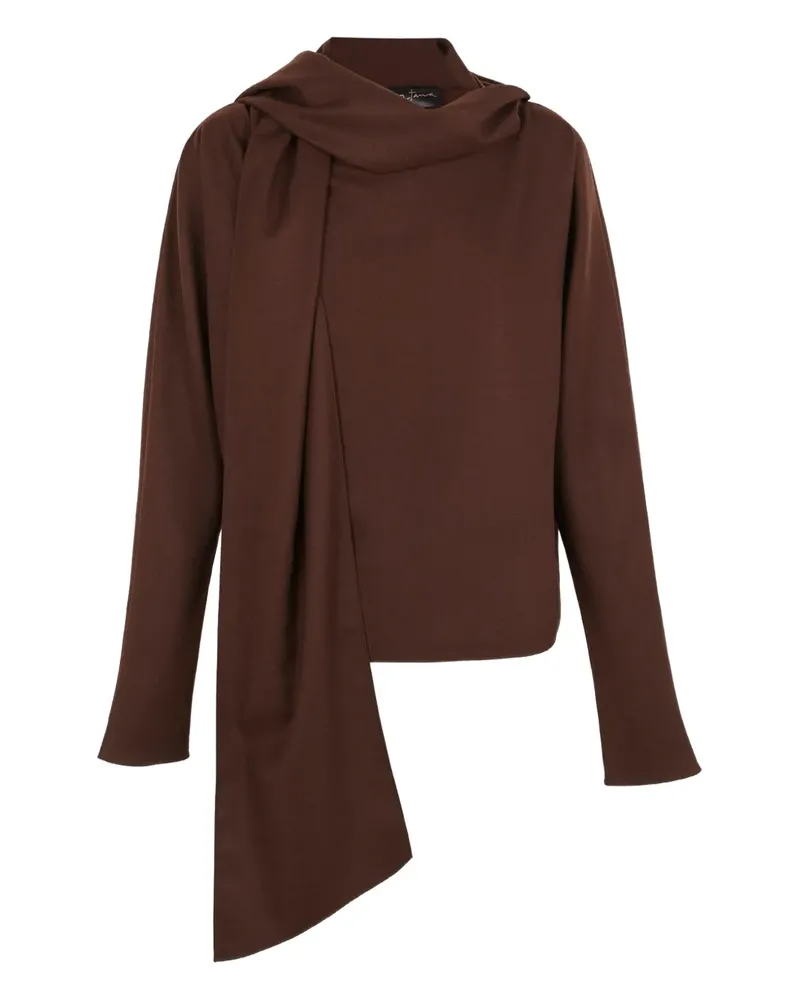 Cortana draped high-neck top - Braun Braun