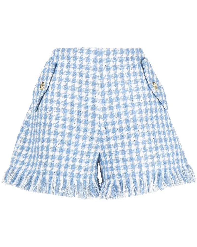 LEO LIN Tweed-Shorts mit Fransen - Blau Blau