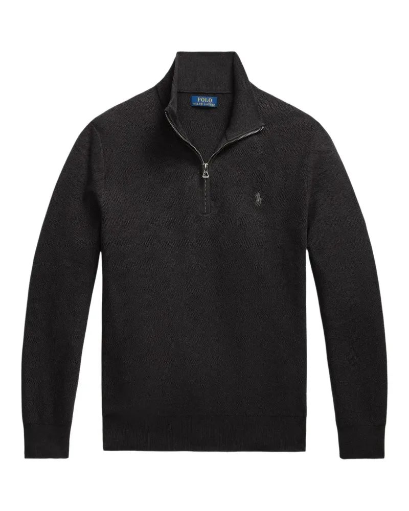 Ralph Lauren quarter-zip waffle-knit sweater - Grau Grau