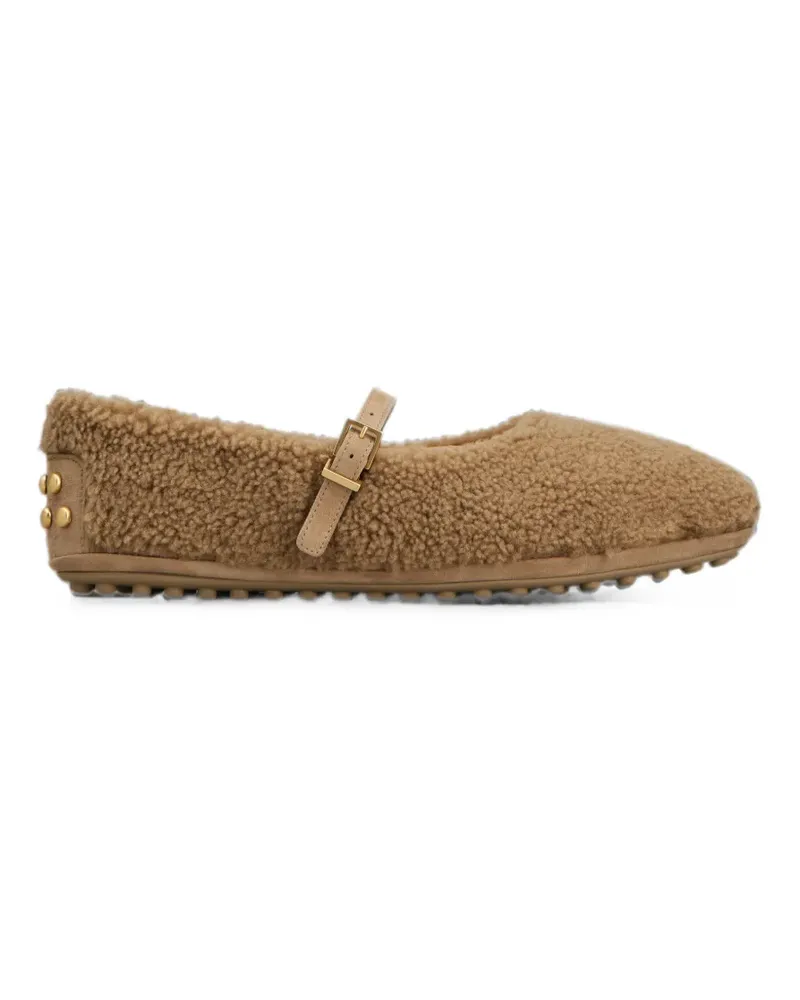 TOD'S Ballerinas aus Shearling mit Schnalle - Nude Nude