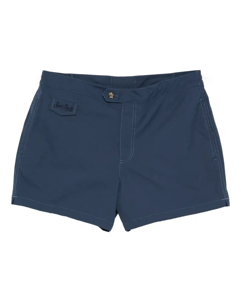 MC2 Saint Barth Harrys logo-patch swim shorts - Blau Blau