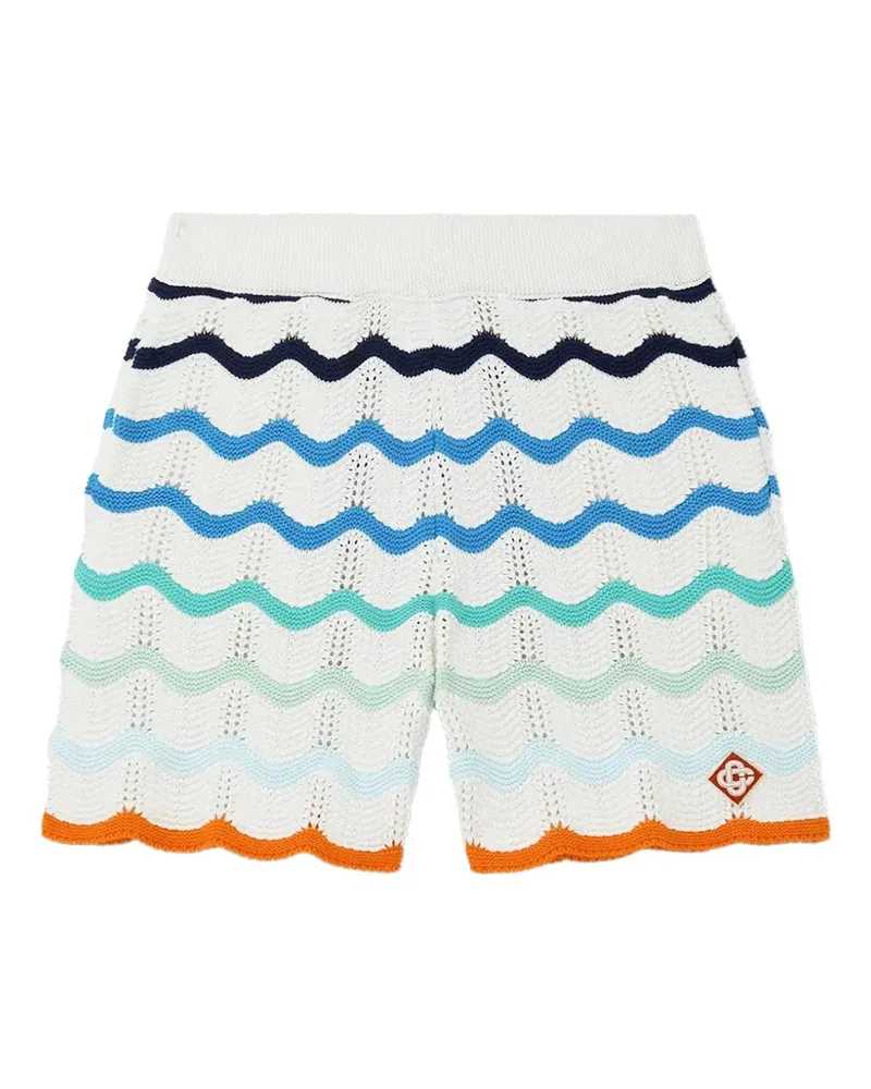 Casablanca Paris Gehäkelte Gradient Wave Shorts - Weiß Weiß