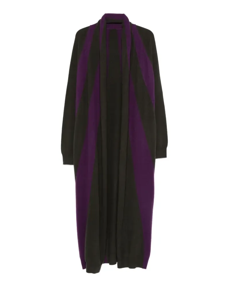 Frenckenberger striped long cardigan - Schwarz Schwarz